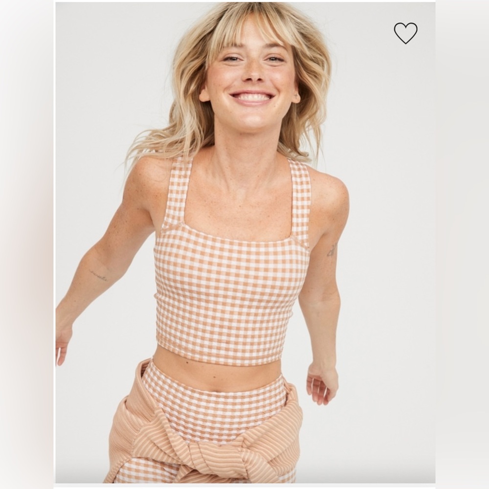Aerie Gingham Sports Bra and Short Set